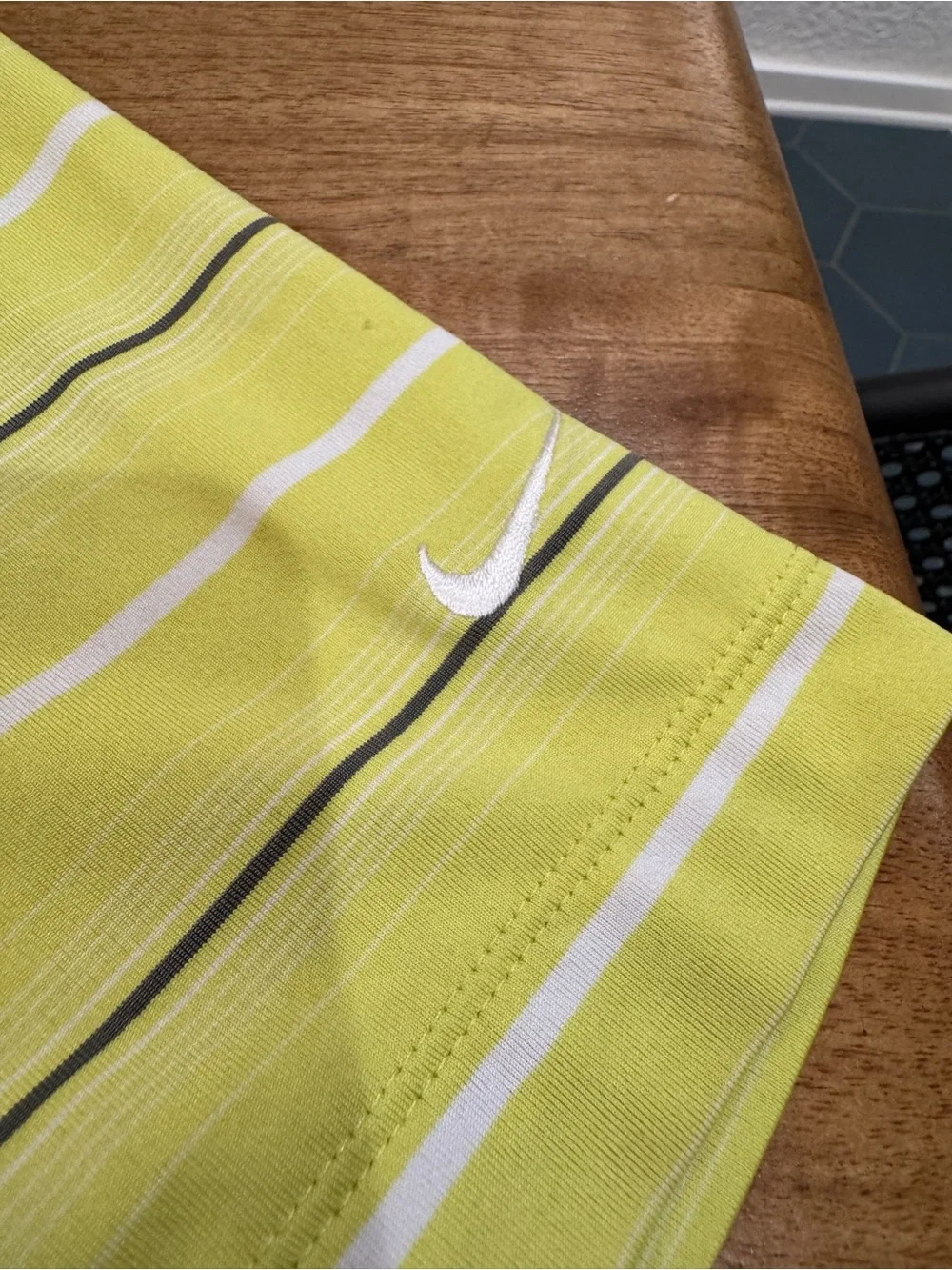 Nike Golf DRI-FIT Yellow Striped Polo Shirt